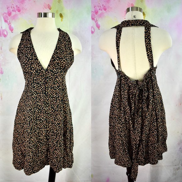 Free People Dresses Free People Mini Dress Xs Retro Floral Buttons